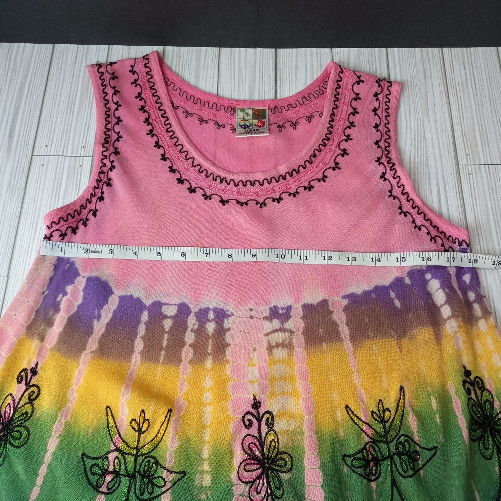 India Boutique Boho Hippie Tie Dye Tank Top - Picture 5 of 6